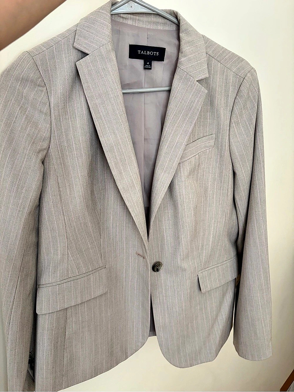 Talbots Striped Blazer in Beige